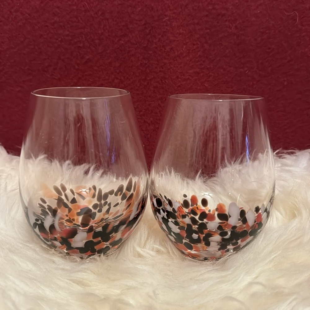 Stemless Wine or Cocktail Glasses 10 oz max
